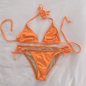 J. Crew Neon Orange String Bikini Size Small